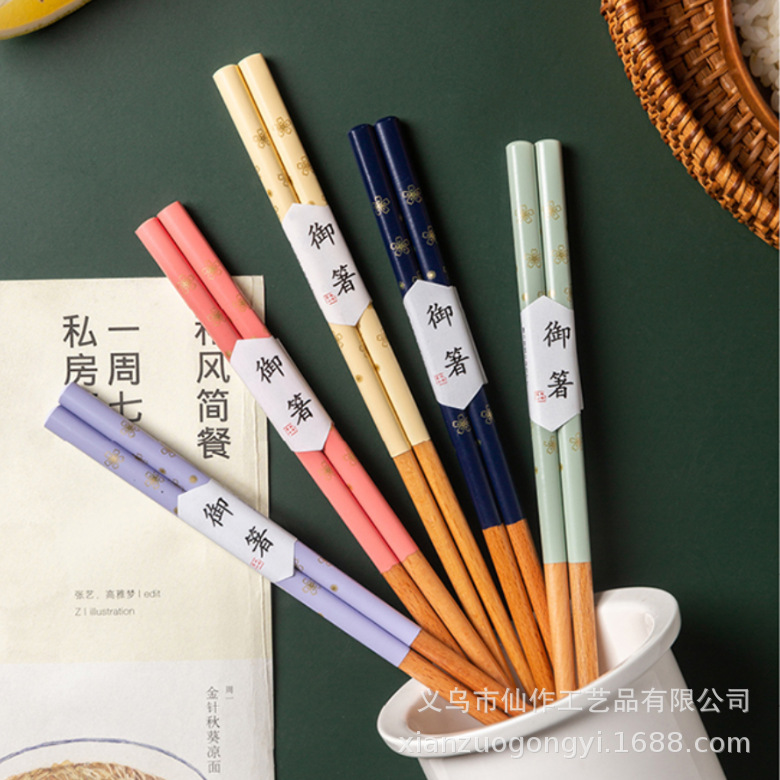 国潮 家用鸡翅木红檀木筷子无漆无蜡实木筷子酒店餐具定制详情13