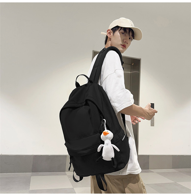 跨境2024新款男简约高中大学生双肩包女休闲大容量初中生旅行背包详情18