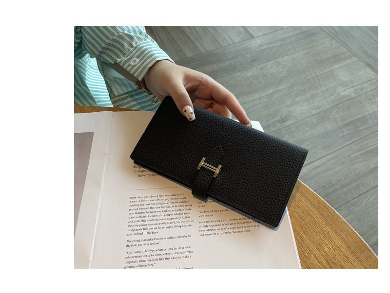 长款真皮女士钱包2024新款纯色大容量多功能折叠高档牛皮手机钱夹详情9