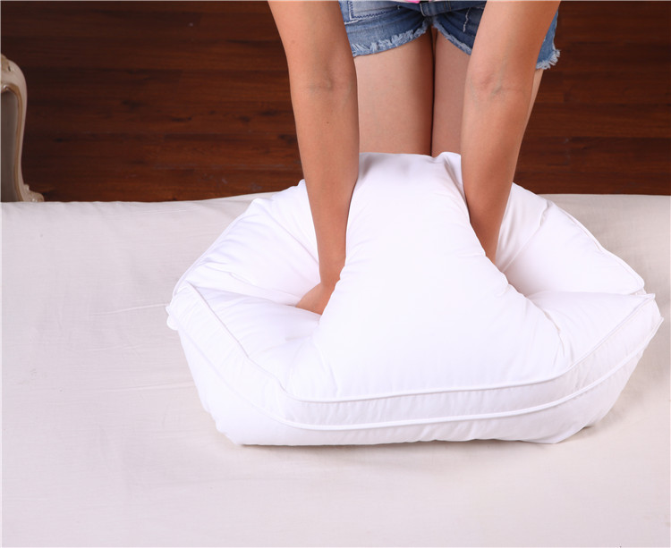 Wholesale five-star hotel pillow cores made of all-cotton feather velvet, adult single-person student neck protection pillows pic 17