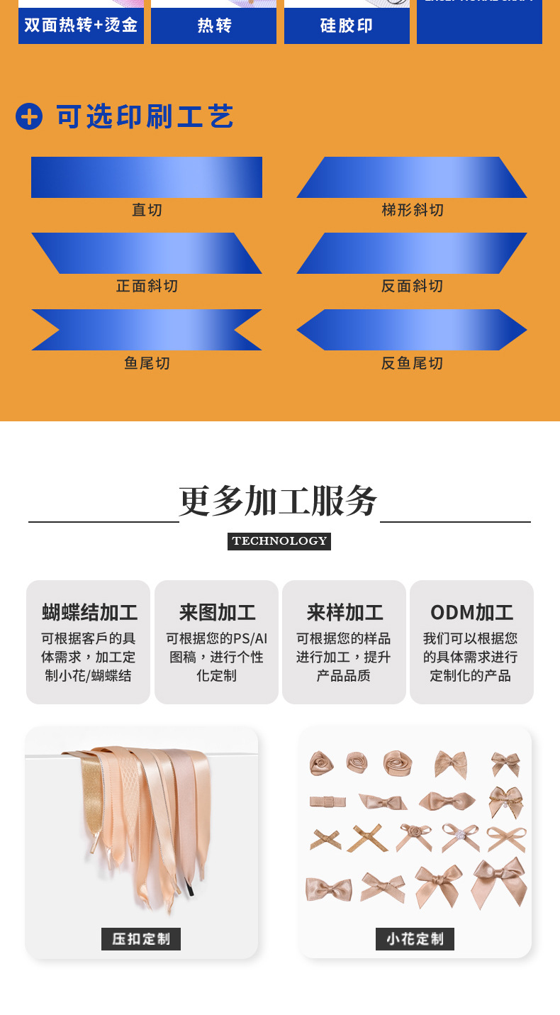 高密度涤纶金边丝带35色可选礼品包装烫金装饰带婚庆服装辅料织带详情11