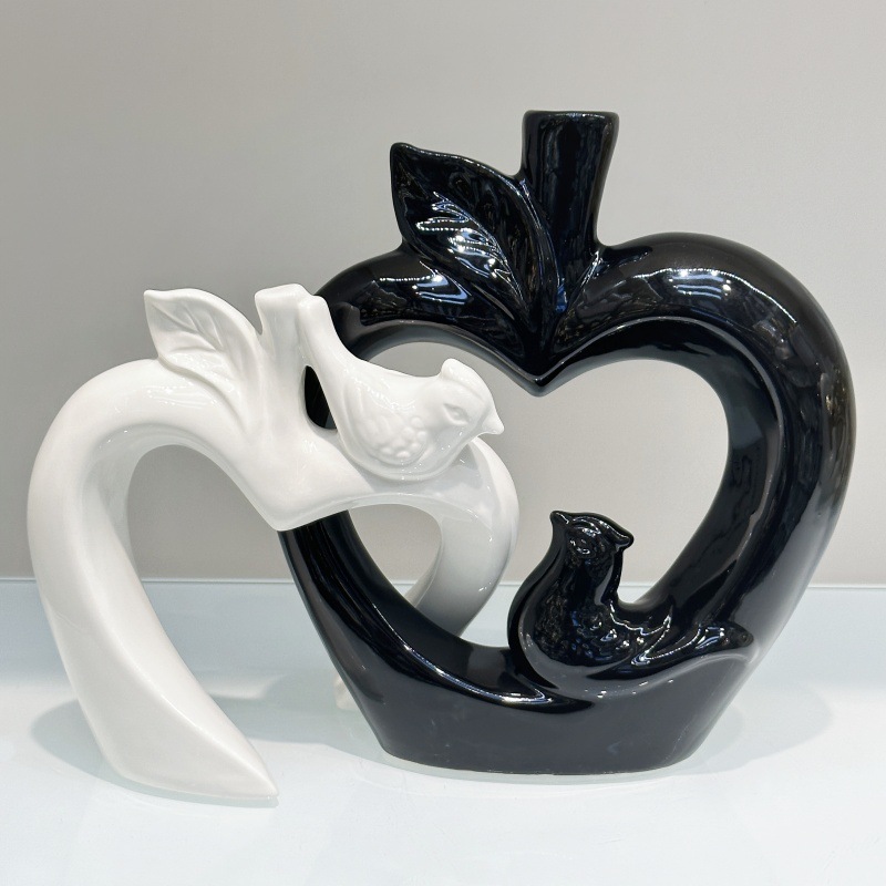 跨境轻奢现代电镀陶瓷花瓶动物高级艺术品创意插花陶瓷工艺品摆件详情10