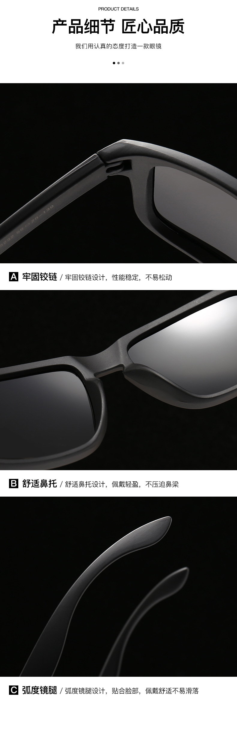 Classic best-selling polarized sunglasses, sports sunglasses for export, suitable for outdoor fishing, cycling and driving, unisex square frames pic 5