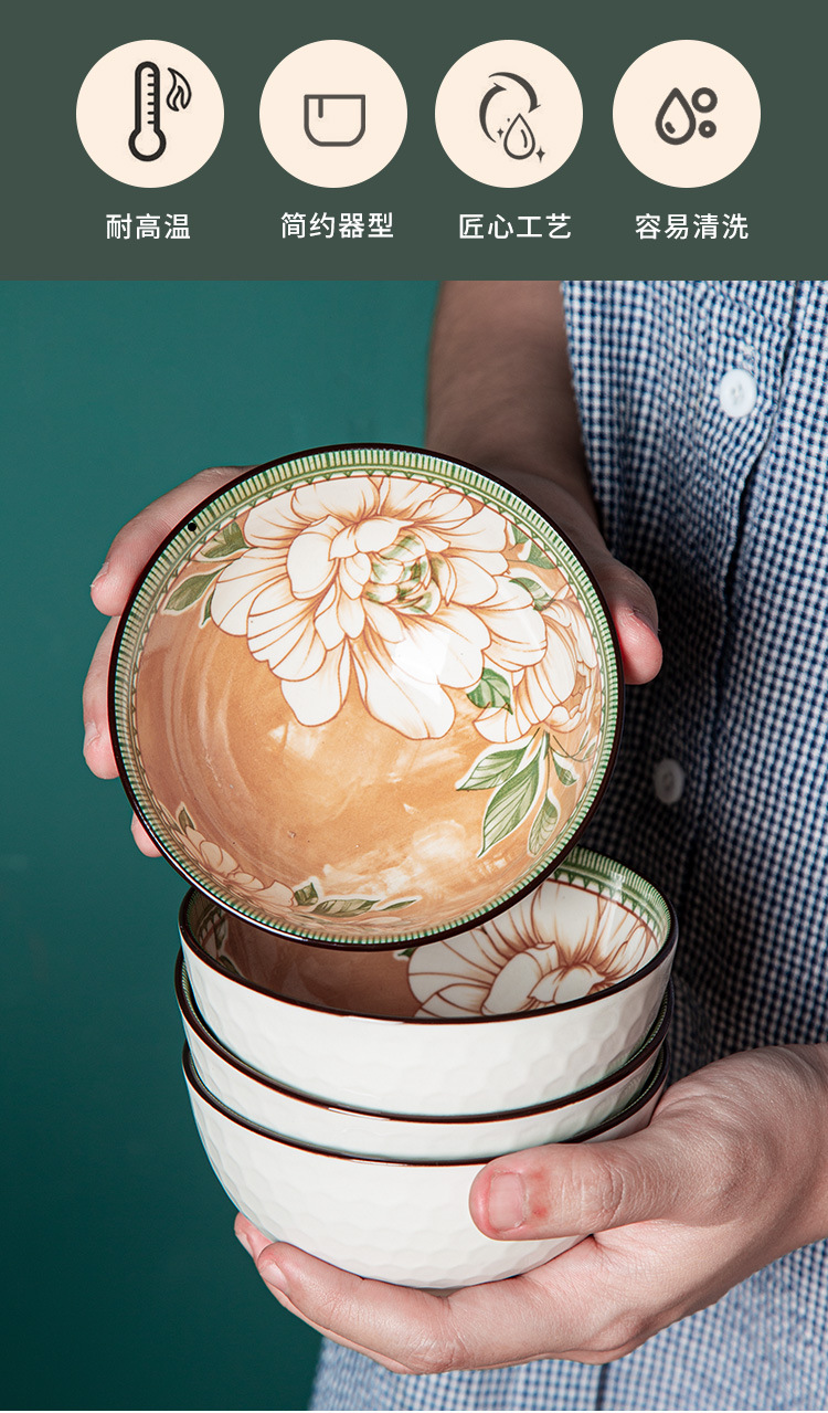 Ceramic bowl and chopstick sets, gift souvenirs, opening gifts, underglaze colored rice bowls and plates, wholesale tableware sets, bowl gift boxes pic 2
