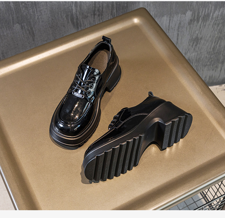 真皮休闲百搭乐福鞋2024夏季新款粗跟英伦女式单鞋子厚底小皮鞋女详情19