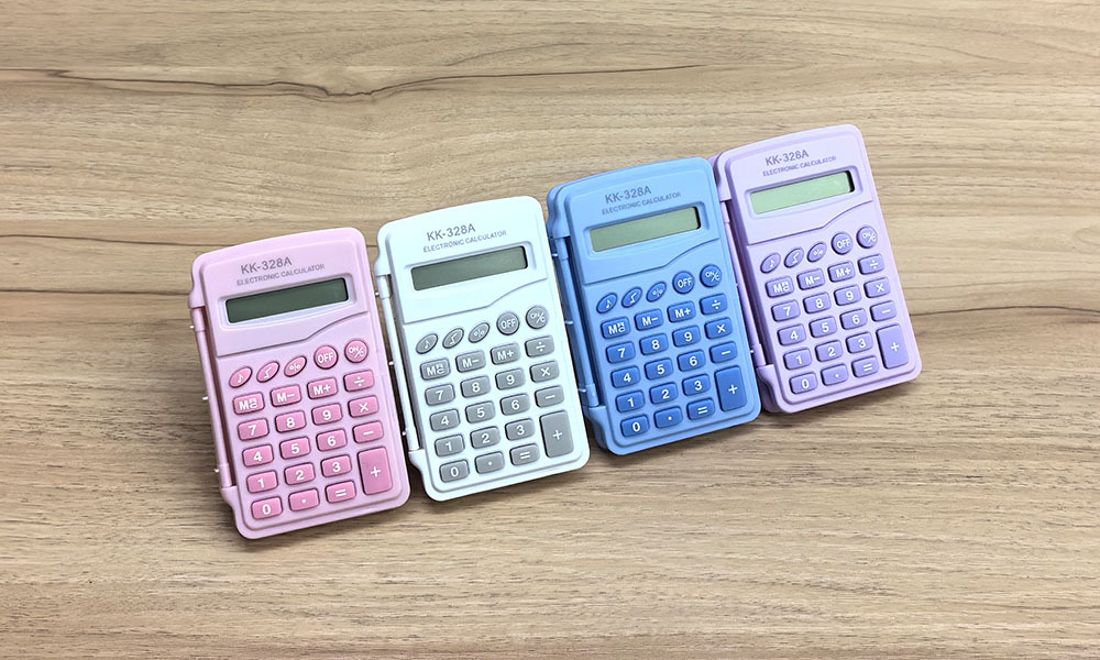 Flip cover mini student calculator Dopamine primary school computer logo advertisement high appearance level calculator cross-border pic 3