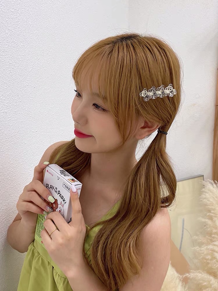 Little bear hair clips, cute Korean side straight clips, Japanese bangs clips, BB clips, side clips, gentle summer girls pic 5