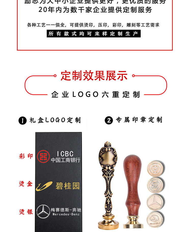 地图复古火漆印章  信封口蜡戳图标礼盒套装盒火漆手账印章权杖详情132