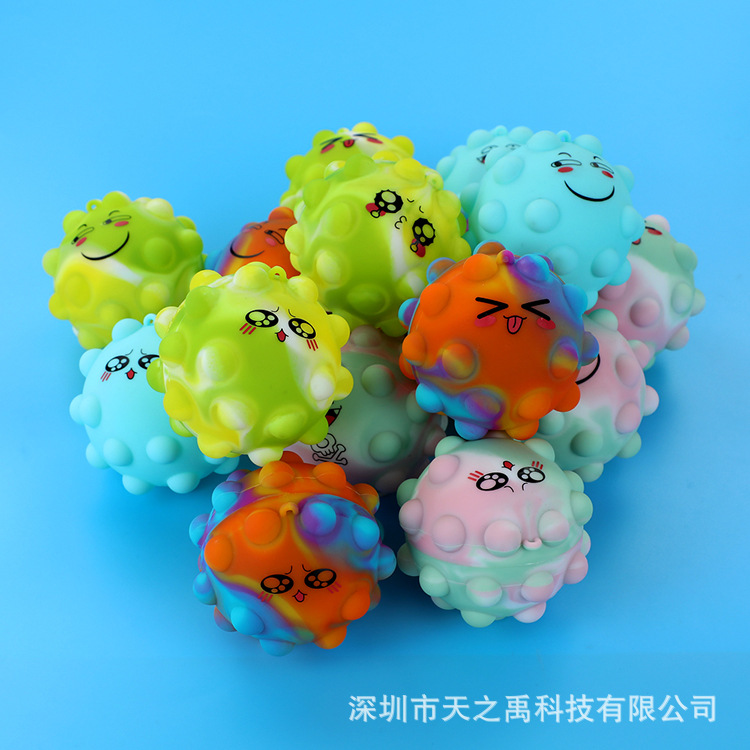 Cross-border best-selling silicone Pioneer balls, 3d finger press release and stress relief bubble balls, optional expression stress relief balls pic 14