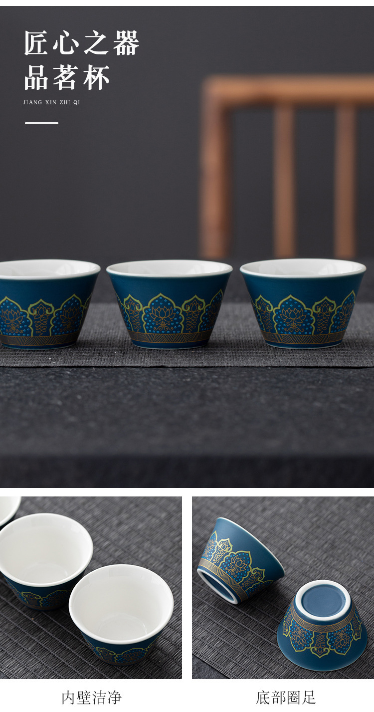 Travel tea set, ceramic quick customer cup, portable one pot, three cups, company business gift, festival souvenir, logo pic 19