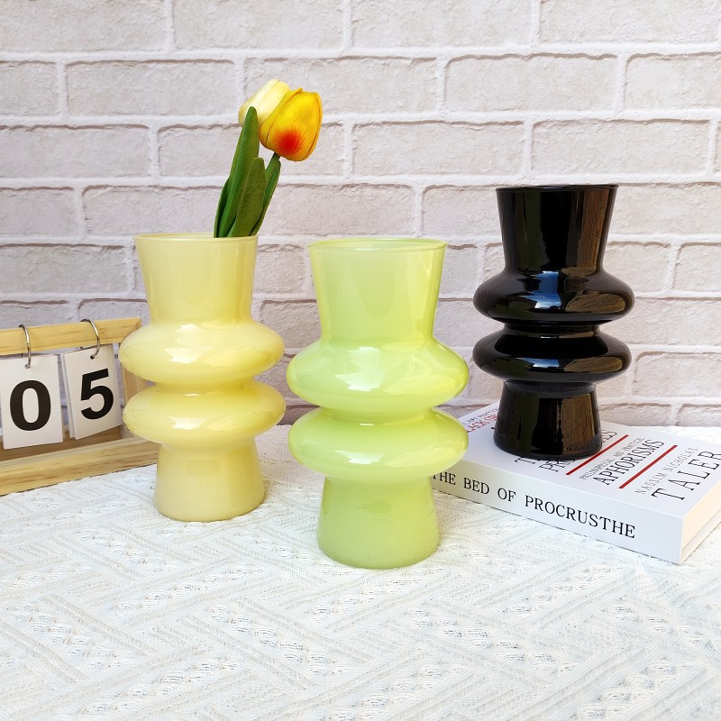 European retro glass vases, personalized and creative living room and office water-grown flower arrangement containers, decorative handicrafts pic 9