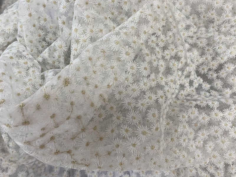 2022 Knitted clothing, headwear fabric, toy dresses, hair accessories, butterfly knot fabric, polyester gold thread, small chrysanthemum mesh fabric pic 9
