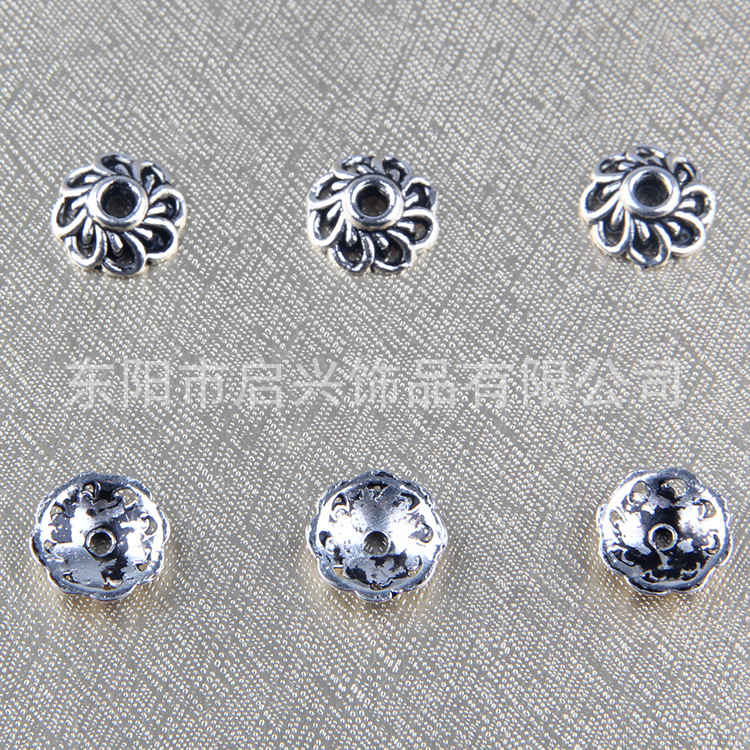 DIY jewelry accessories collection: silver-zinc alloy retro handcrafted bead trays, wholesale of various flower trays pic 10