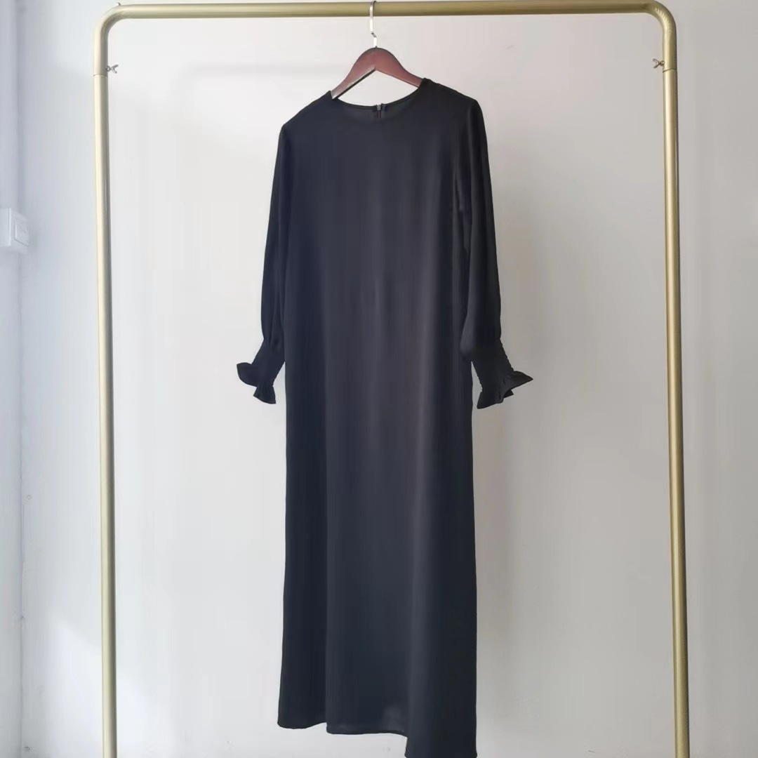 厂家直供伊朵朵新款大码女装长裙　时尚圆领　纯色连衣裙23591#详情17