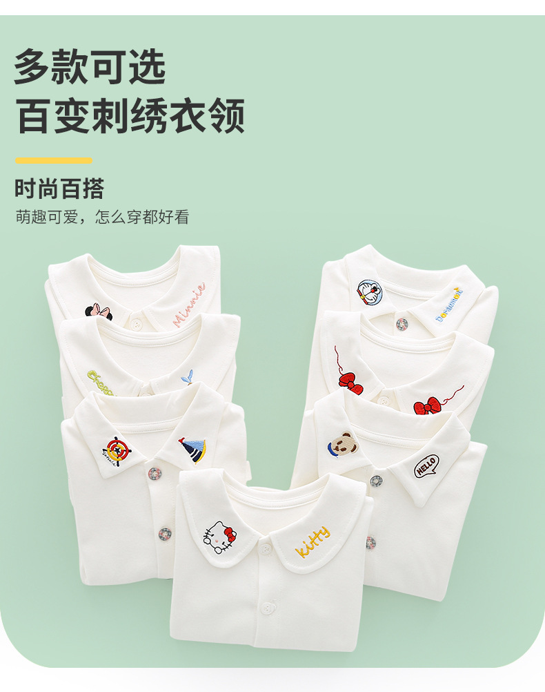 婴儿衣服春装宝宝打底衫翻领儿童卡通长袖衬衫纯棉男女童T恤上衣详情2