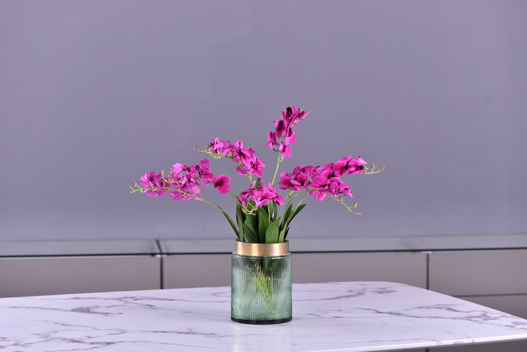 Factory direct sales of high-end artificial dendrobium, wholesale of artificial flowers with leaves, home decoration of Phalaenopsis and Lanjin artificial plants pic 39