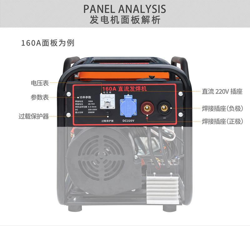 All-copper permanent magnet generator 2KW portable welding machine 160A outdoor gasoline generator electric welding machine pic 9