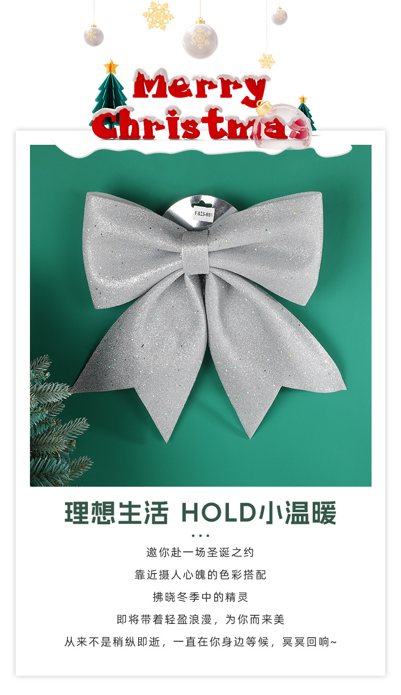 New Christmas bow pendants from the original manufacturer, creative Christmas tree bow decorative pendants, Christmas window decorations pic 1