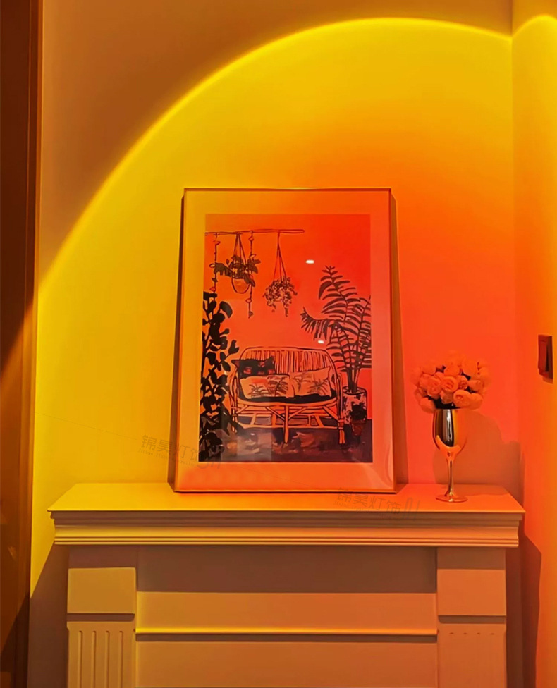 明装日不落射灯嵌入洗墙背景墙玄关直播商用日落夕阳过道氛围射灯详情22