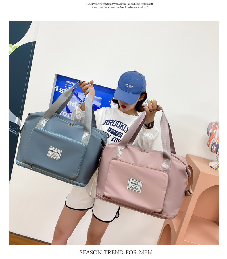 Wholesale dry and wet separation sports hand-held shoulder bags, yoga and fitness bags, folding and storage large-capacity travel bags, LOGO pic 58