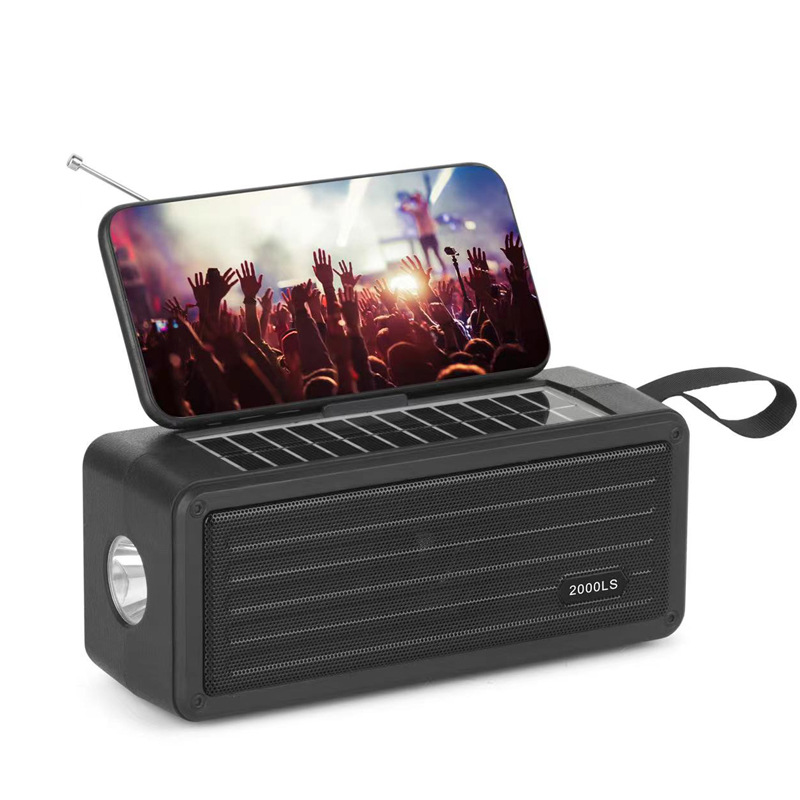 2000LS Solar-powered wireless Bluetooth speaker, cross-border FM radio, multi-functional flashlight, portable outdoor radio, African export Bluetooth speaker pic 6