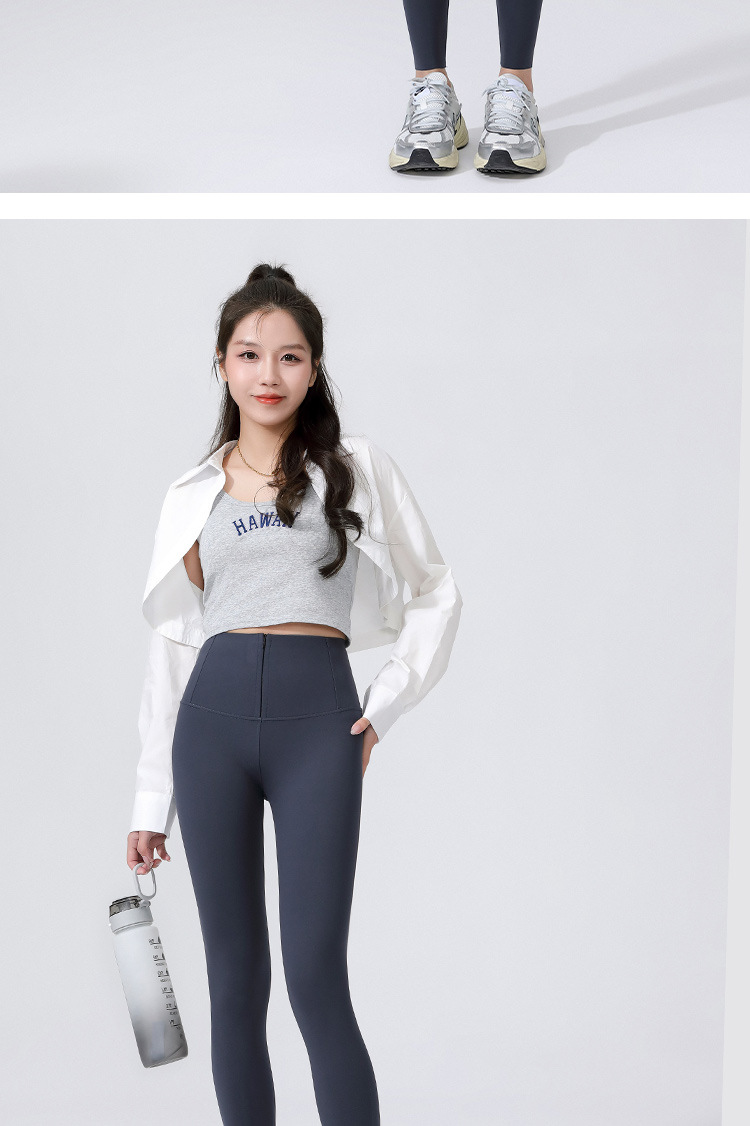 春夏塑形拉链美体裤显瘦弹力收腹小脚裤高腰大码打底裤女外穿详情22