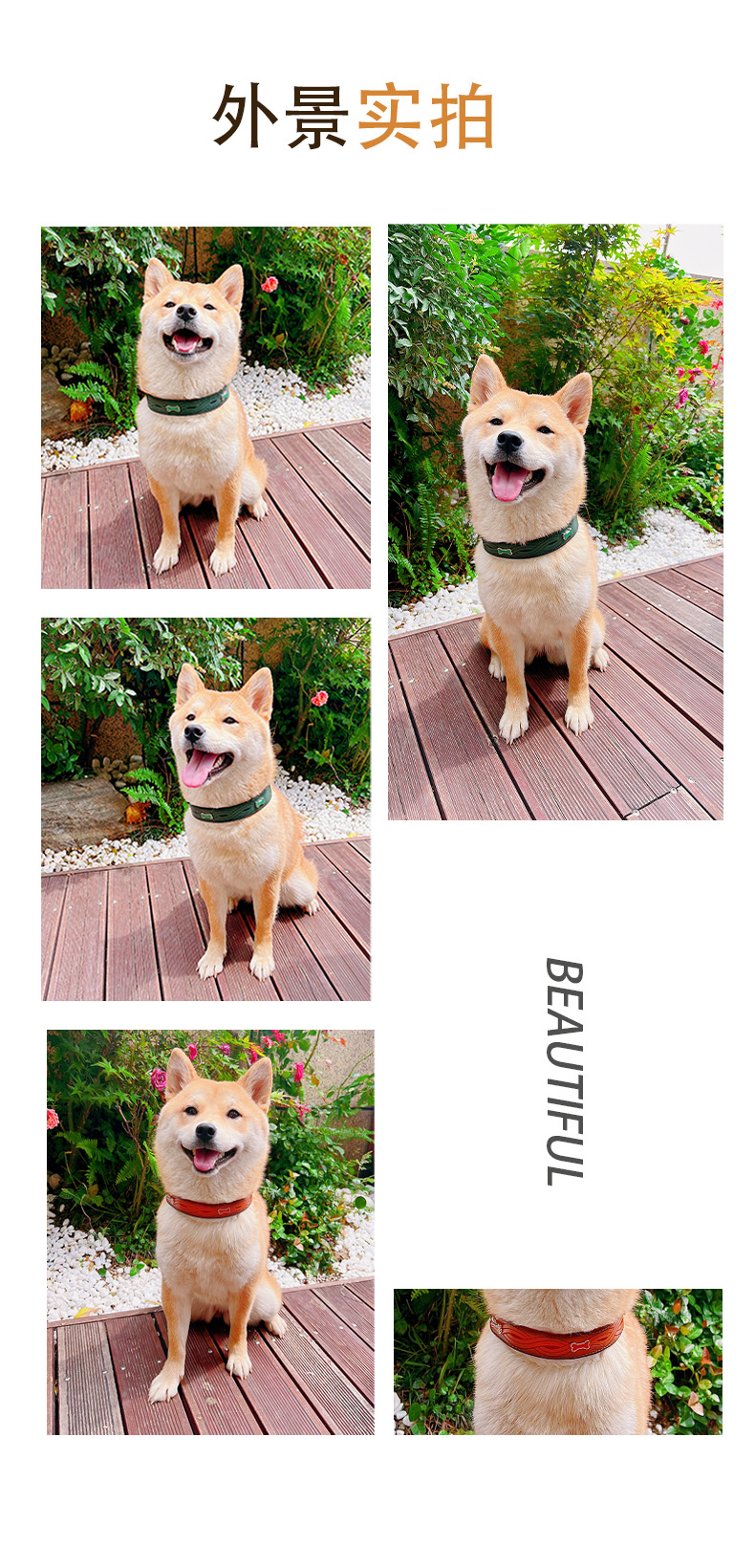 Factory direct sale of Feimas pet bone striped dog collars for medium and large-sized dogs to prevent them from getting lost when traveling pic 13