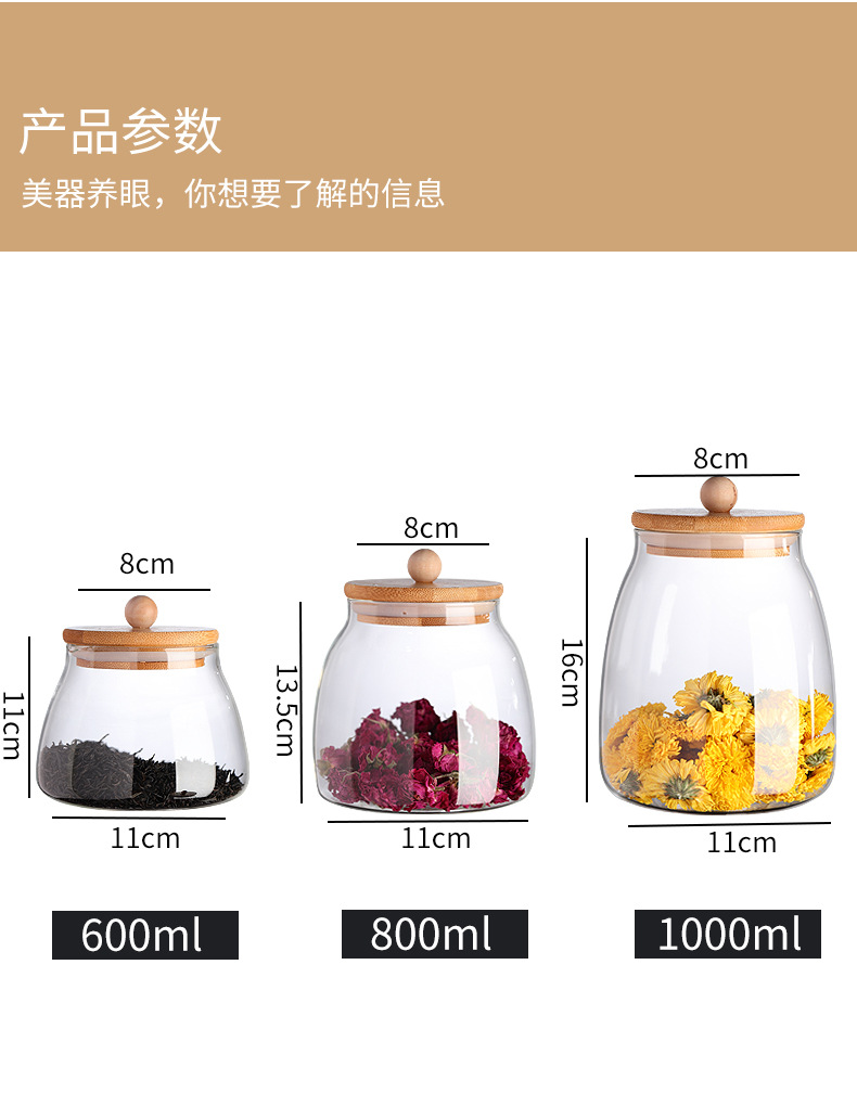 Latas selladas latas de almacenamiento de vidrio recipientes de vino de frutas latas de botellas de vidrio encurtidos de limón latas de almacenamiento de alimentos con tapas pic 10