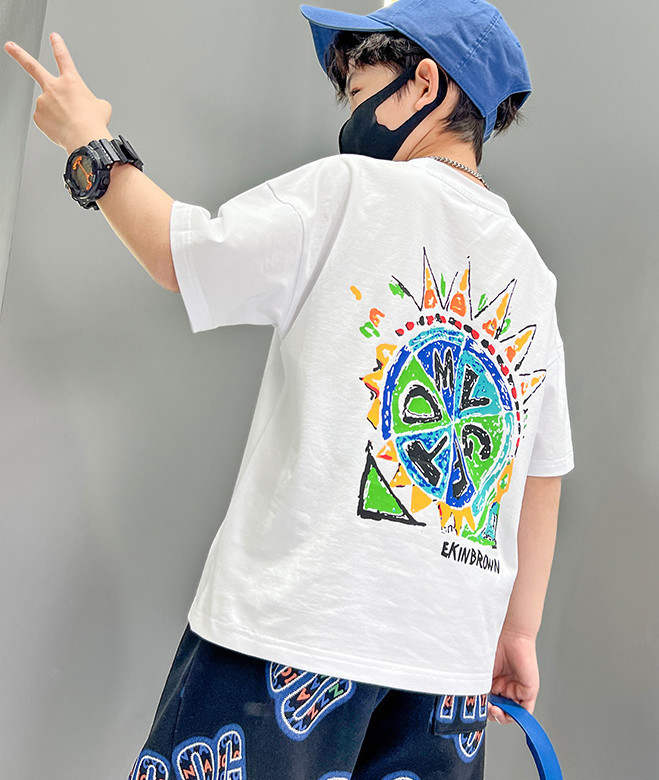 儿童装男童短袖T恤夏装2022年新款夏季男孩中大童夏款纯棉上衣潮t详情10