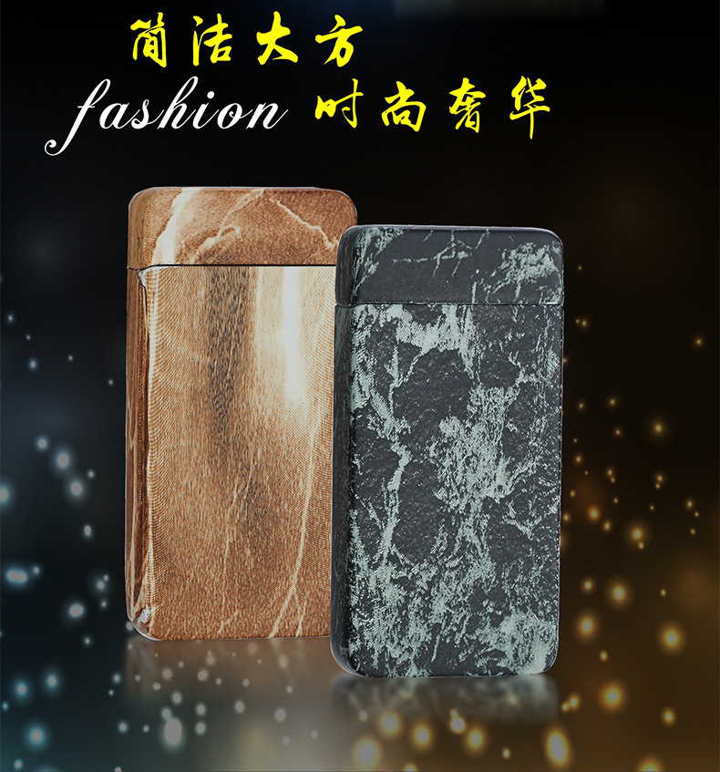 JL605水转印单弧充电打火机usb脉冲打火机个性金属防风电子点烟器详情3