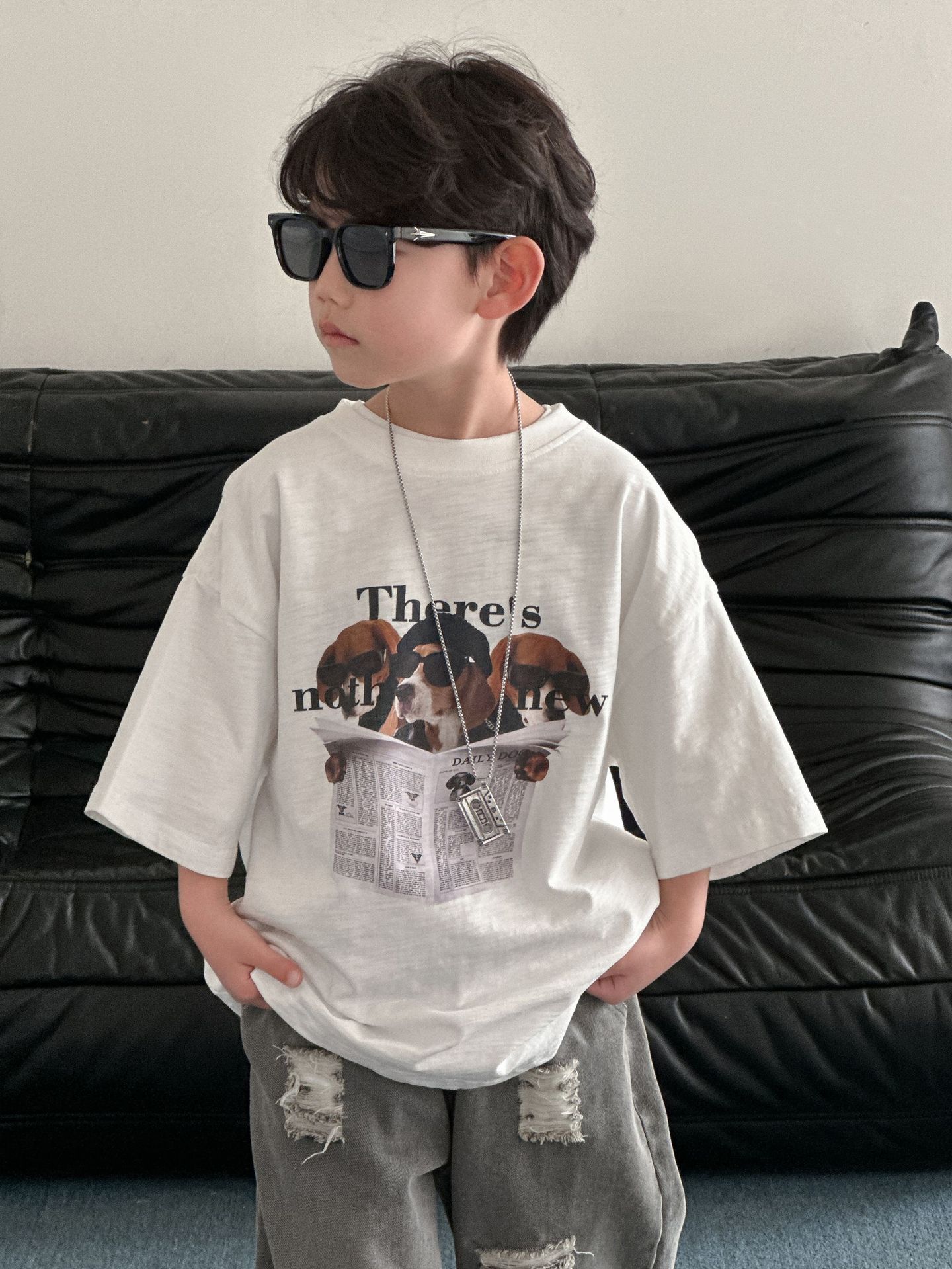 儿童纯棉T恤2025夏季新款韩版男童短袖薄款中小童上衣童装夏装潮t详情14