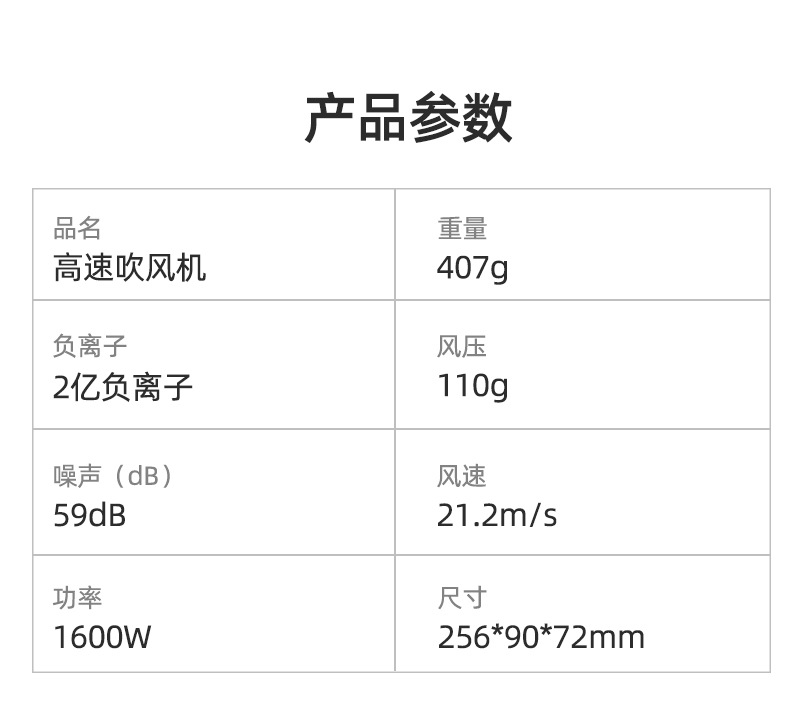 High-speed hair dryer, negative ion constant temperature hair care blower, 110,000 RPM, cross-border e-commerce cross-border exclusive supply pic 17