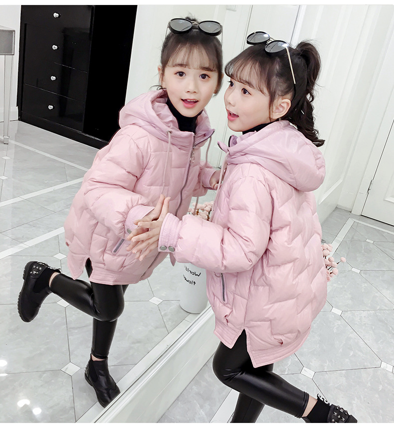2022 New style of winter cotton-padded clothes for girls: Stylish and casual cotton-padded clothes for little girls, thickened Korean version for big kids to wear outside in winter pic 23