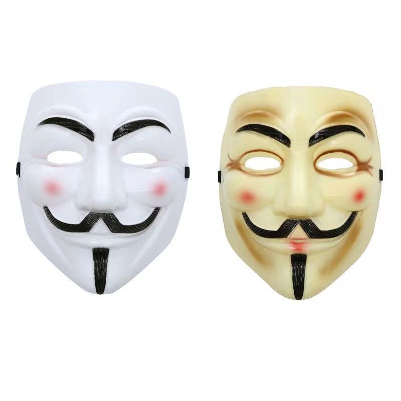 万圣节v字仇杀队面具男全脸化妆舞会黑客怪客成人鬼步舞假面死神详情13