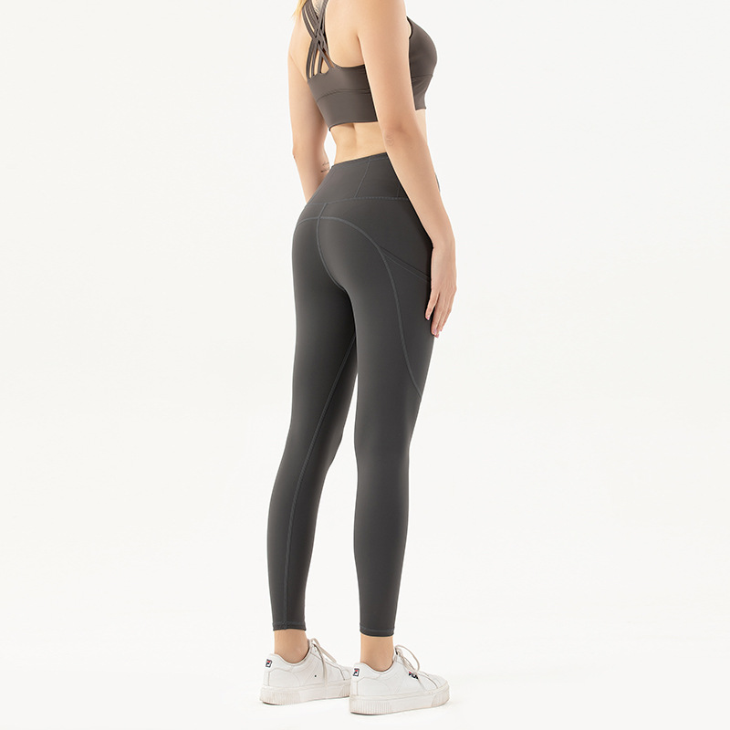 2020 New style yoga pants for women, cross-border Amazon double-sided nylon stretch sports tight pants, European and American fitness pants for women pic 18