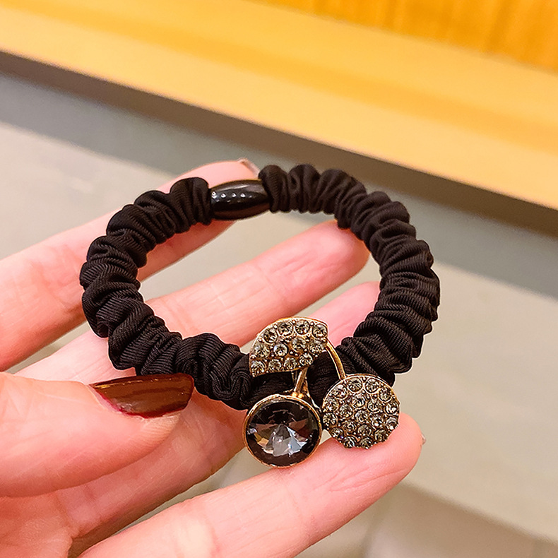 合金水钻头绳发圈 韩版高级复古头发绳小肠圈皮筋女饰品发饰批发详情16