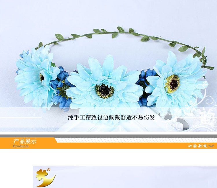 Japanese and Korean-style sunflower wreaths for brides, bridesmaids, children, headwear, headbands, headflowers, photo shoots, spring outings and outdoor activities wholesale pic 4