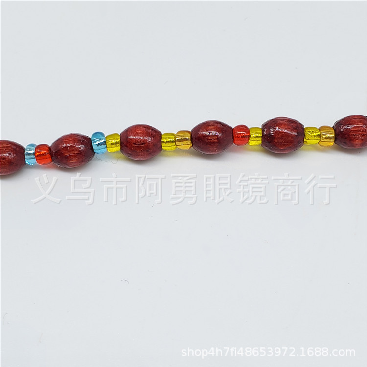 Self-produced and self-sold wooden bead eyewear chain accessories, electroplated, non-fading, anti-slip, neck hanging, not easy to fade, environmentally friendly, made of solid wood pic 2
