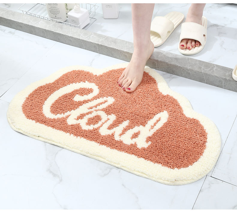 Simple Cloud Super Fiber bathroom, water-absorbing and anti-slip floor mat, home bedroom entrance mat pic 8