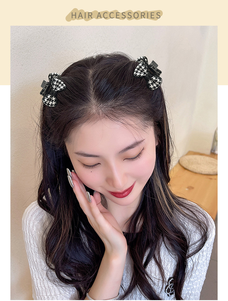 Princess hair clip, little Chanel hair clip, bow clip, headwear, bangs, broken hair clip, autumn and winter hair clip pic 14