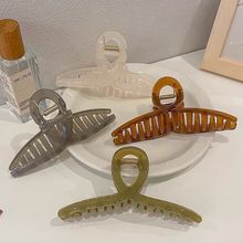 春季新款磨砂奶咖色8.5方块抓夹甜美女发量多鲨鱼夹发饰地摊批发详情5