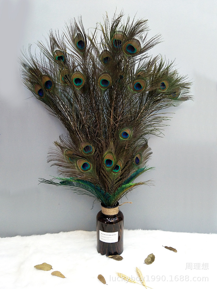 25-30cm peacock feather home decoration items, DIY handcrafted earrings, accessories, props, flower arrangement decorations, peacock feathers pic 16