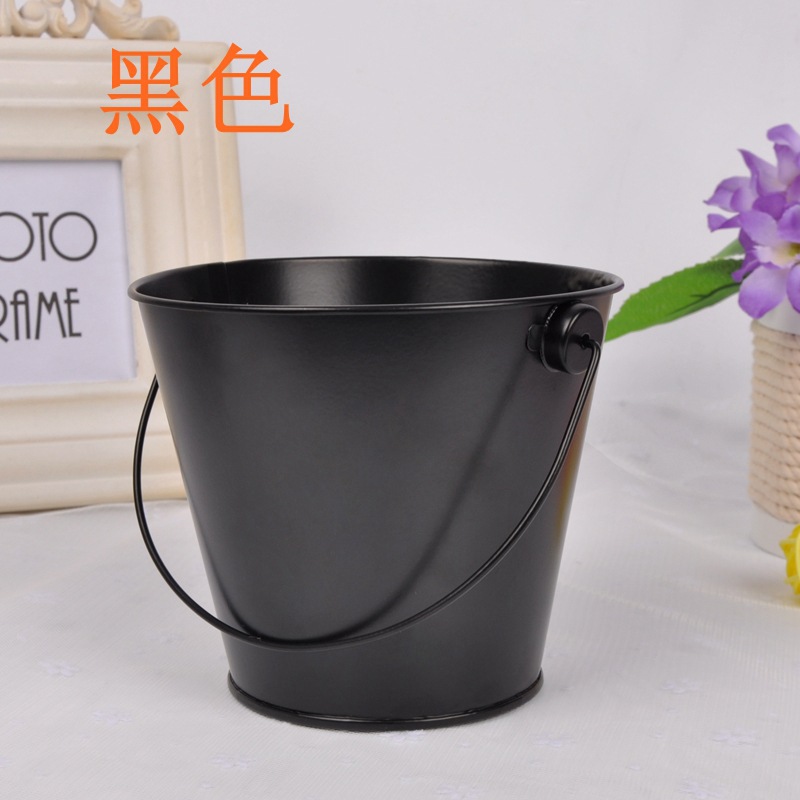 婚庆产品家居装饰摆件金属工艺品迷你铁皮小铁桶 创意马口铁多肉植物花盆详情22