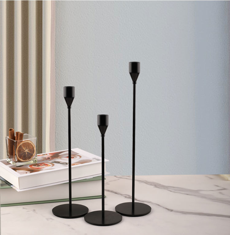 Cross-border best-selling candlesticks, iron candlestick sets of three, European-style candlesticks, candlelight dinner candle holders, ornaments, candle tools pic 12