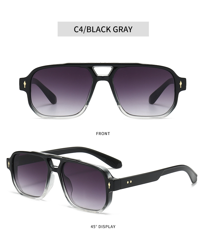 欧美新款方形时尚双梁墨镜太阳镜男跨境复古休闲驾驶商务潮流墨镜详情11