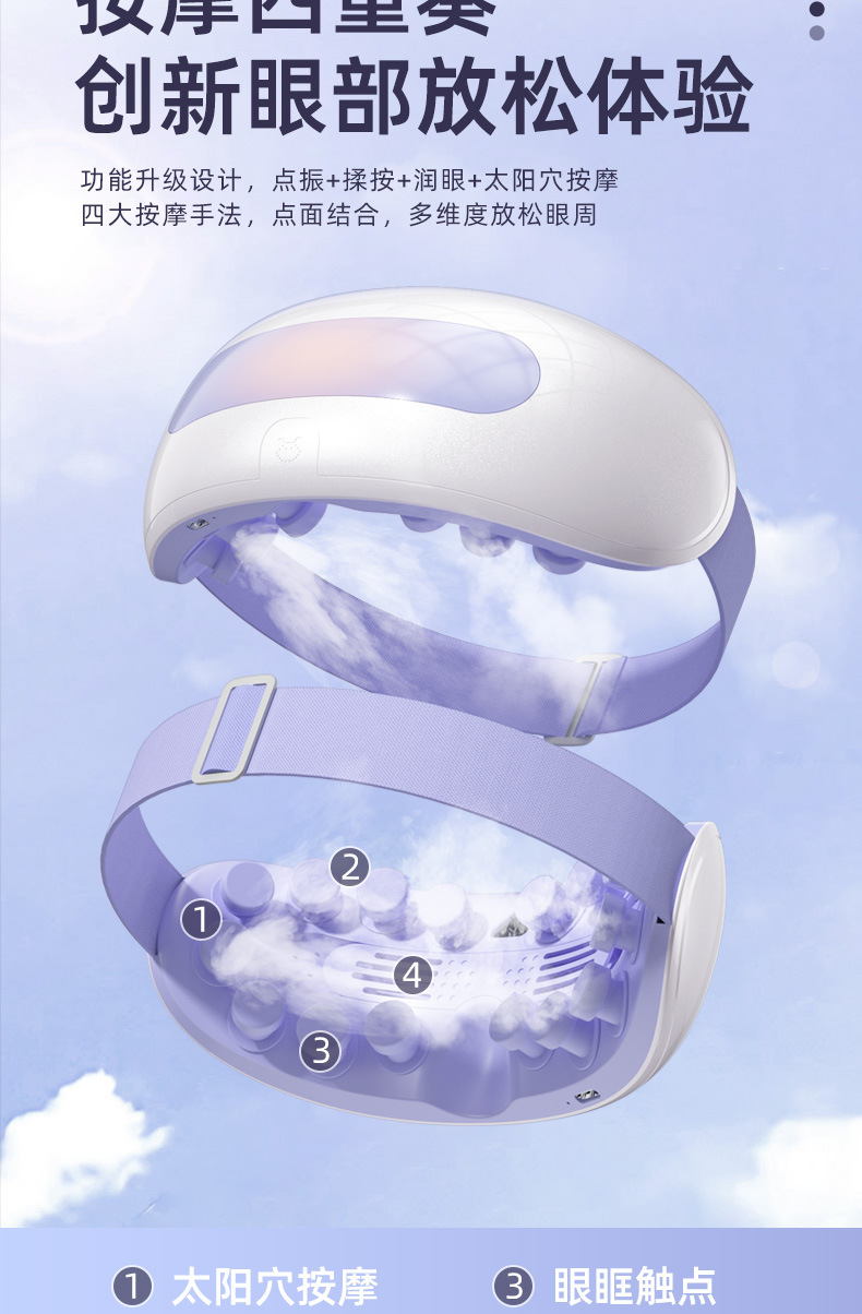 新款眼部按摩仪蒸汽眼罩充电款音乐儿童护眼仪热敷振动雾化润眼仪眼部按摩仪详情5