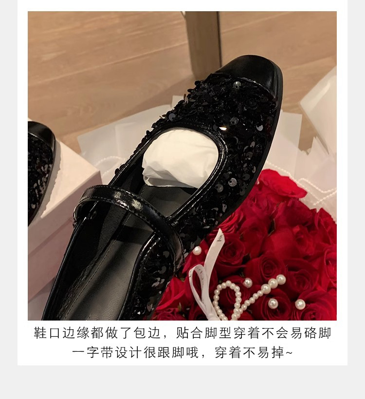 银色玛丽珍鞋亮片芭董舞鞋子真皮女鞋葡萄妈单鞋女2024春款女鞋子详情19