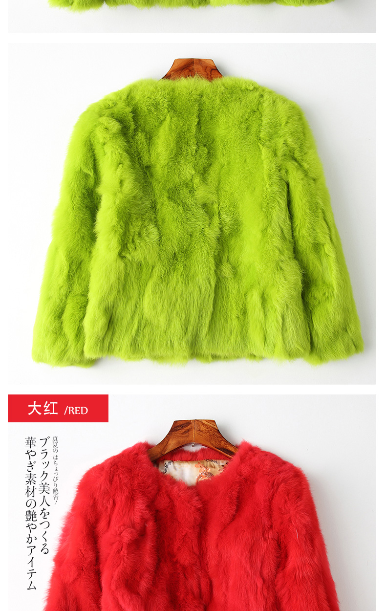 Export trade, one-piece consignment of real rabbit fur coats for women, short style, new Korean style, slimming fur wholesale pic 8