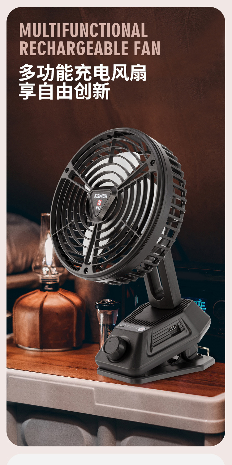 2022 New mini Fan, mini portable silent oscillating desktop, baby stroller clip-on charging electric fan for car pic 1