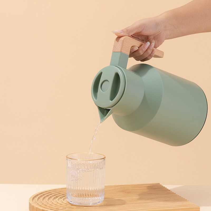 Nordic water thermos, large capacity coffee pot, 1L thermos water bottle, household thermos, glass inner liner, hot water bottle, open pic 10